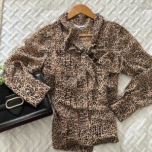 Leopard Print Silk Blouse